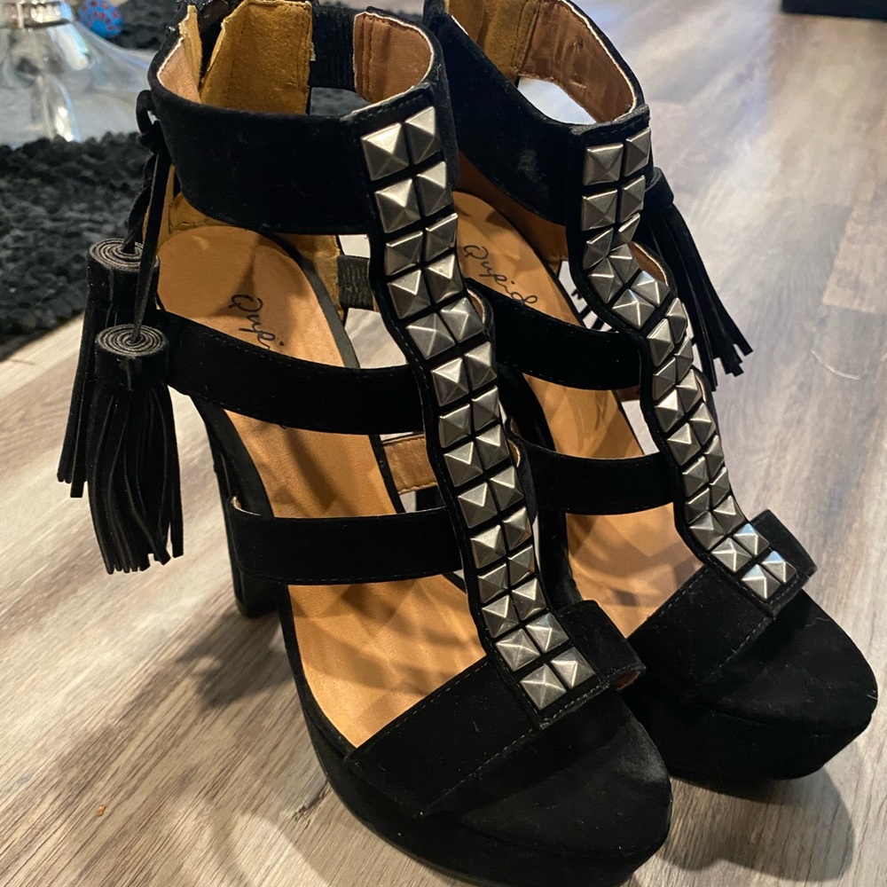 Black studded heels